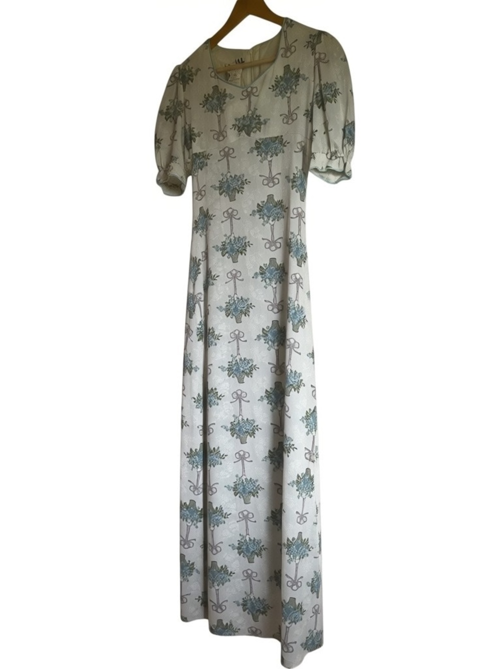 Vintage Flower Basket Cotton Dress